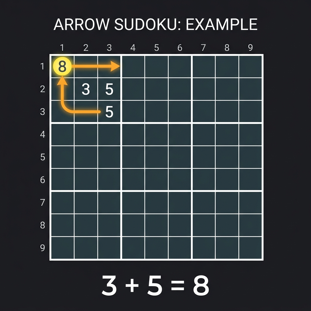 Arrow Sudoku Rule Diagram