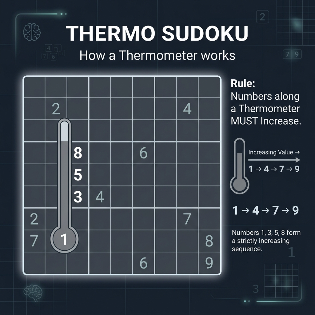 Thermo Sudoku Rule Diagram